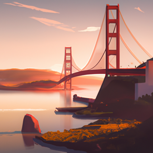 גשר שער הזהב האייקוני עם קו הרקיע של סן פרנסיסקו ברקע